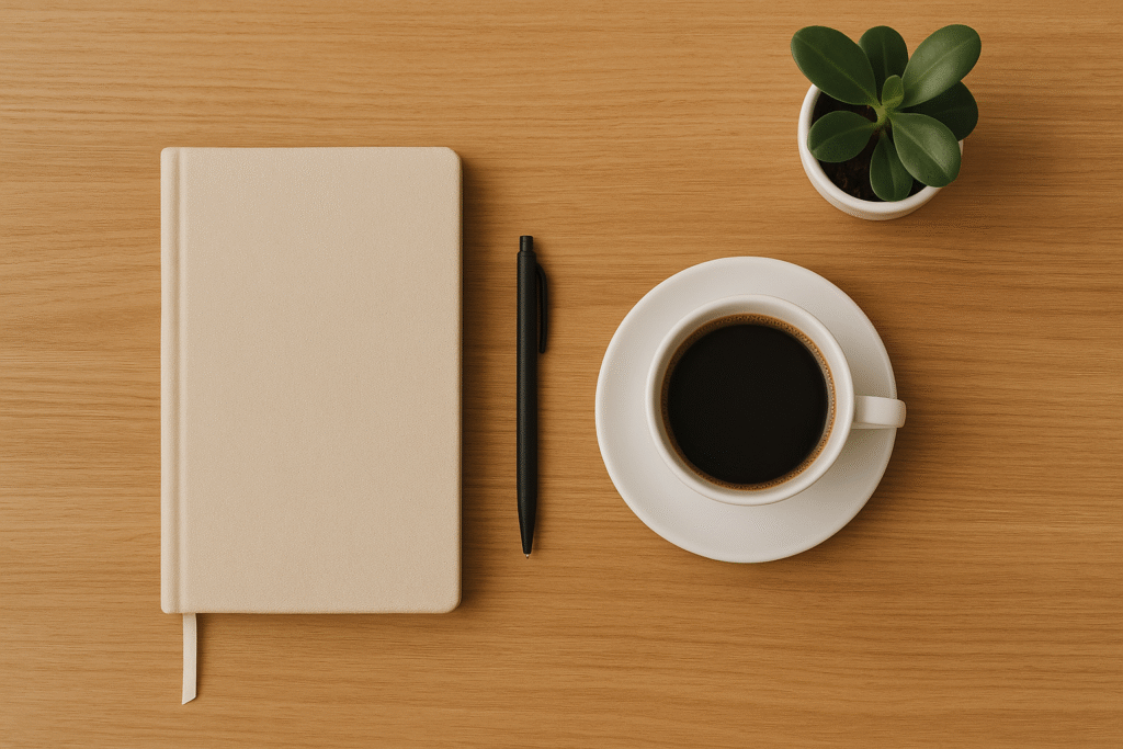 Minimalist desk setup representing the luxury of digital detox