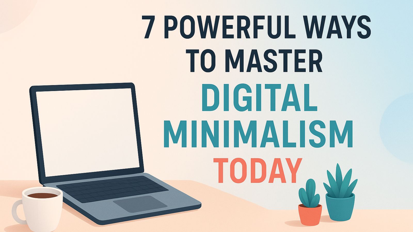 Illustration of digital minimalism lifestyle with focus and calmness