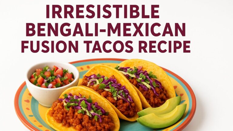Delicious Bengali-Mexican Fusion Tacos served with fresh salsa and avocado