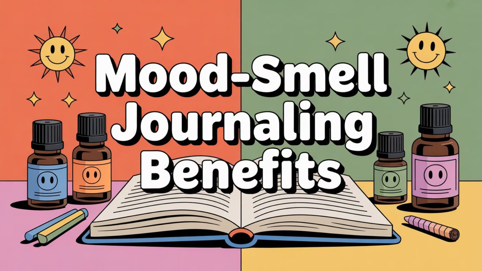 Mood-Smell Journaling Benefits thumbnail with journal and essential oils