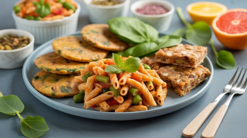 Plate of kid-friendly healthy dishes for picky eaters
