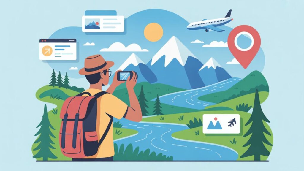 Travel Blogging Illustration