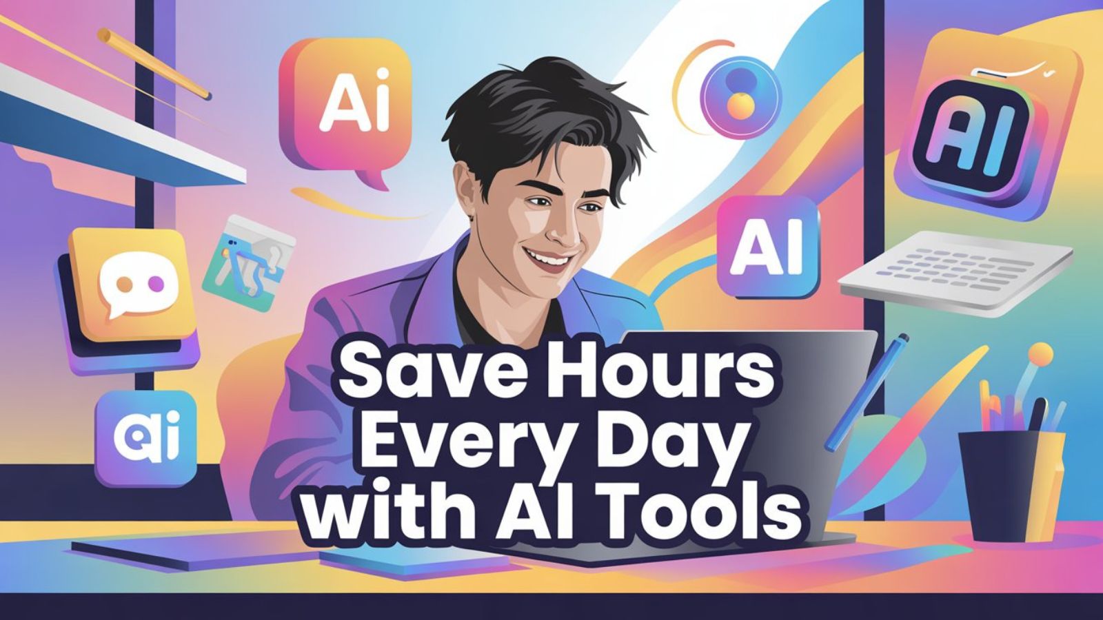 AI tools saving time illustration for productivity article