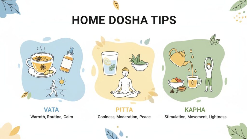 Simple home remedies and lifestyle tips for dosha balance
