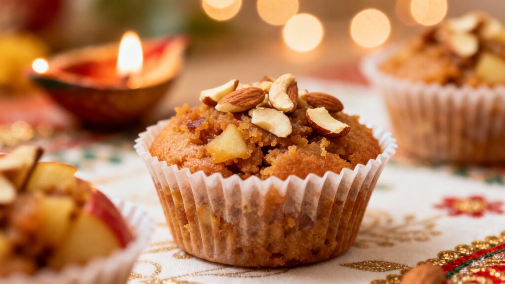 Baked Apple Halwa Cups — Healthy Festive Dessert