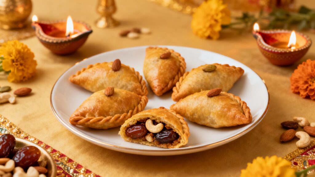Baked Dry Fruit Gujiya for Healthy Diwali Sweets