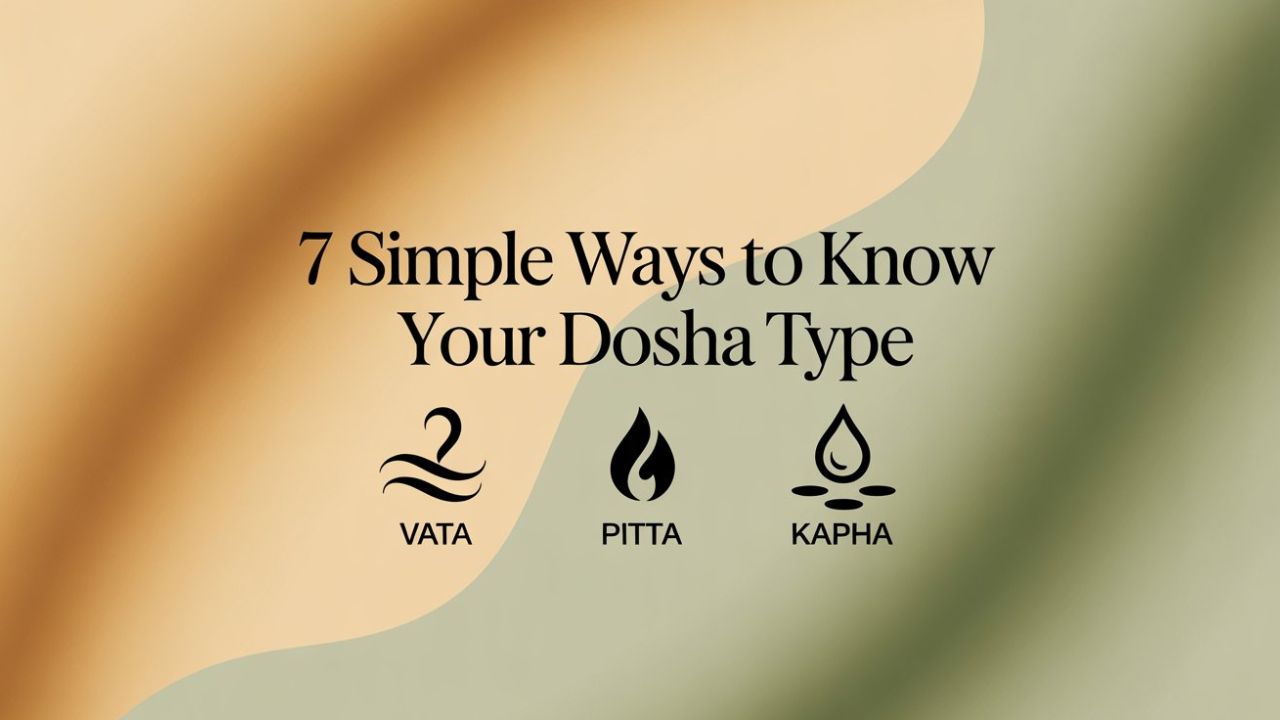 Ayurveda Dosha Types thumbnail with Vata, Pitta, and Kapha symbols