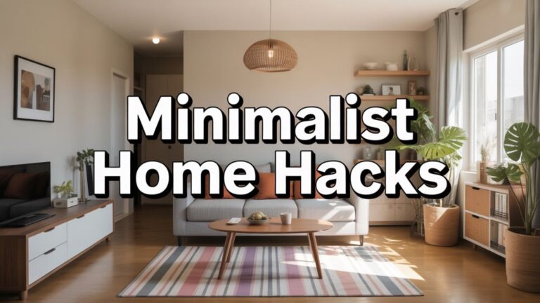 minimalist home hacks Eye-catching thumbnail showing a small Indian flat organized with