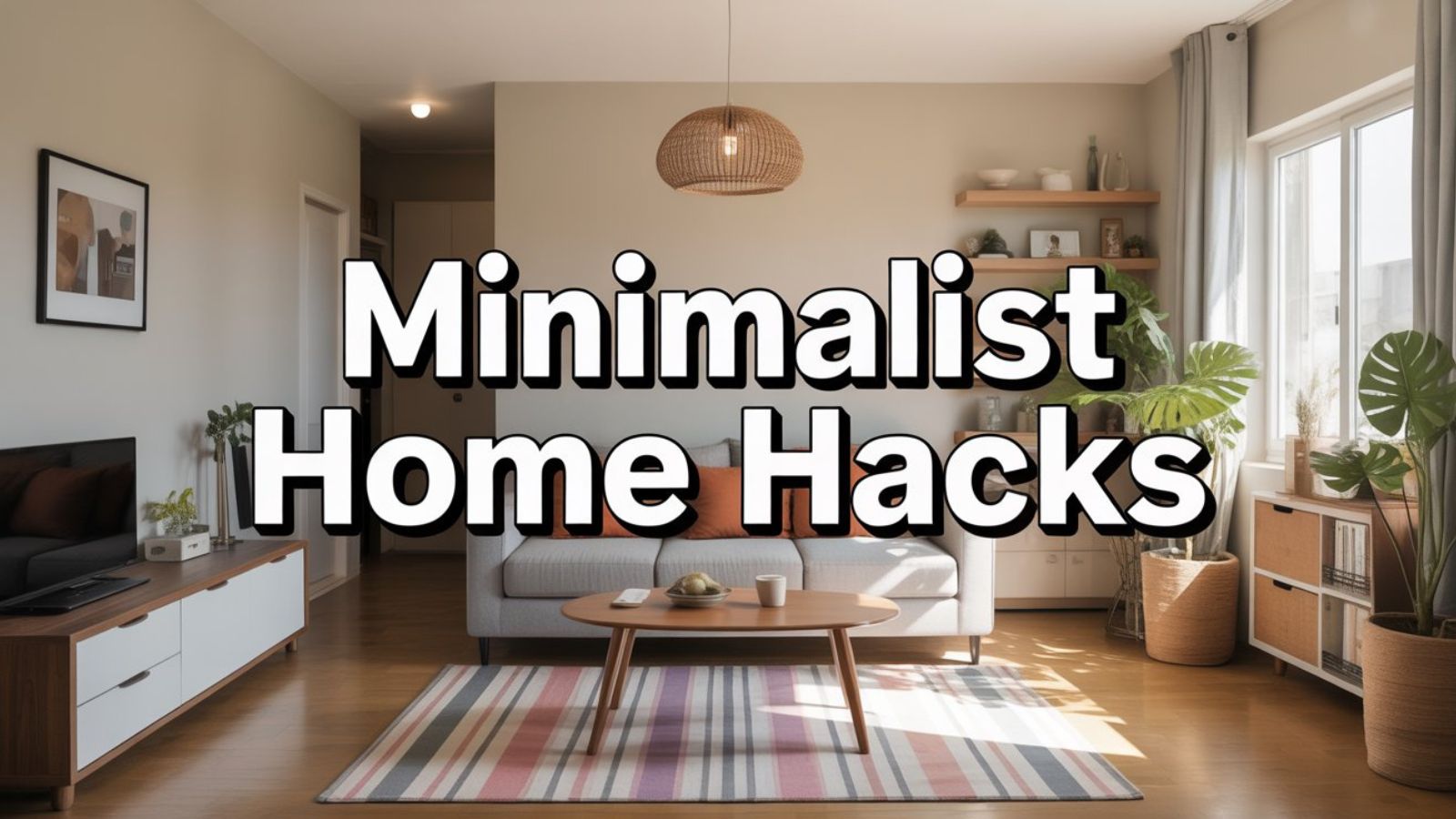 minimalist home hacks Eye-catching thumbnail showing a small Indian flat organized with