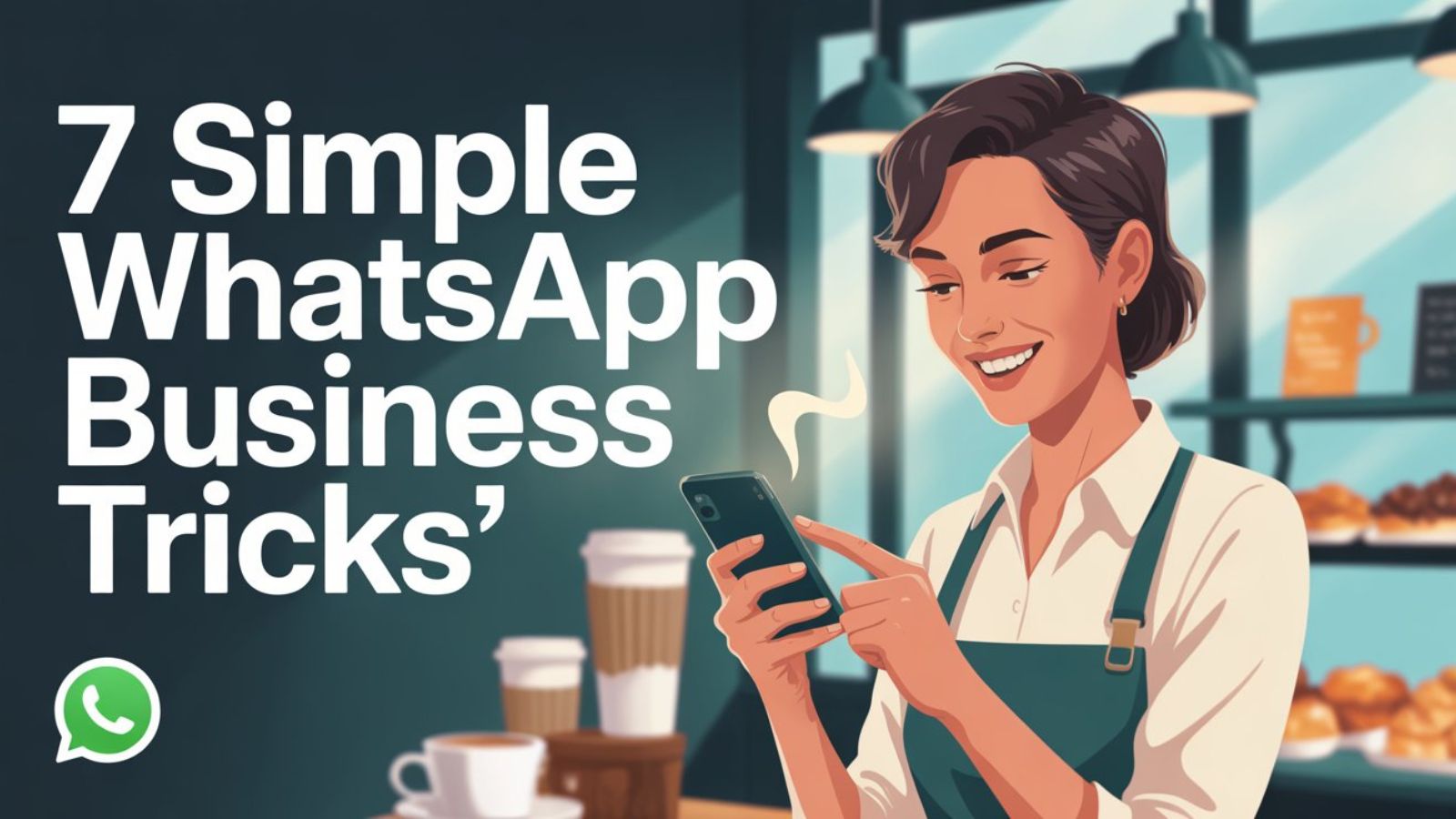 Small shop owner using WhatsApp Business on phone