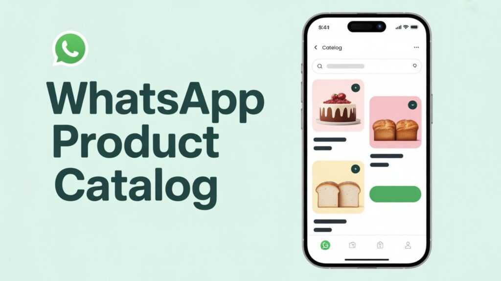 WhatsApp Business catalog showing products on phone