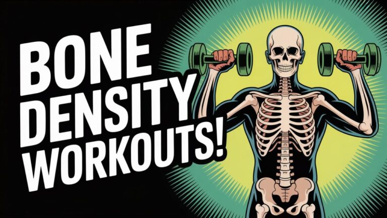 Strong senior lifting light weights with glowing bone effect for Bone Density Workouts