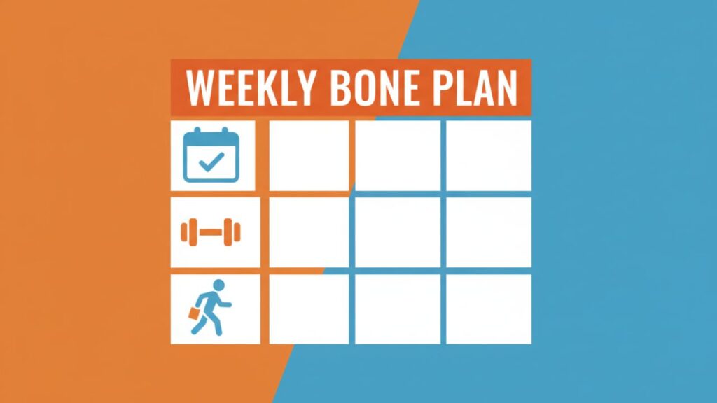 Weekly workout planner for bone density exercises